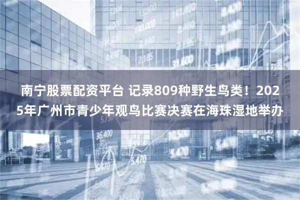 南宁股票配资平台 记录809种野生鸟类！2025年广州市青少年观鸟比赛决赛在海珠湿地举办